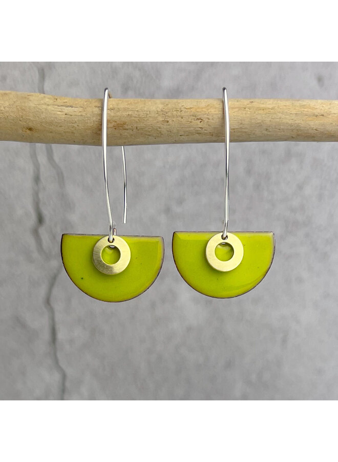 Bitter Green Semi Circle Earrings 01