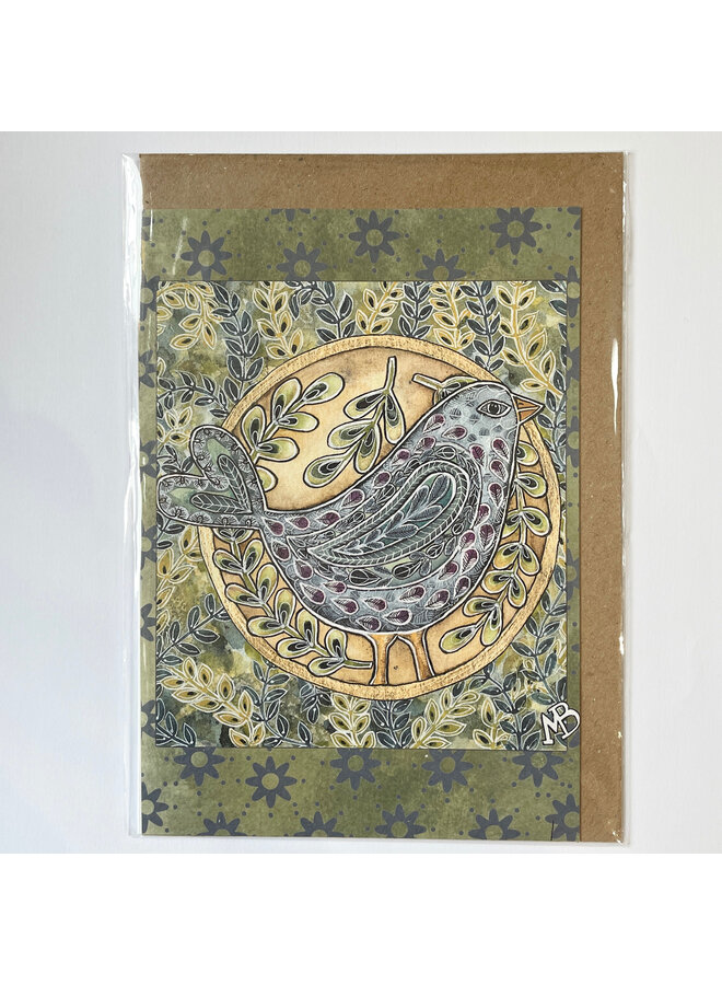 Tarjeta de arte de paloma azul 22