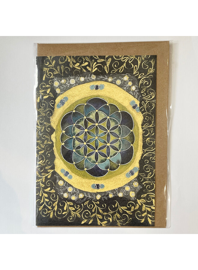 Tarjeta de arte Semilla de Vida Azul 18