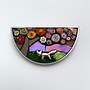 Copy of Bird and Flower Semi-Circle Mosaic Brooch  56