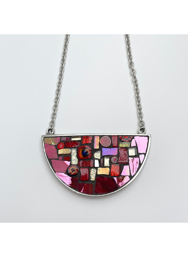 Pendentif mosaïque byzantine rouge en demi-cercle 60