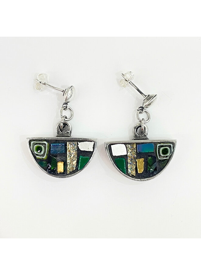 Copy of Blue Byzantin Semi- circle Mosaic Stud Earrings 63