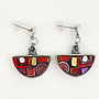 Red Byzantine Semi- circle Mosaic Stud Earrings 65