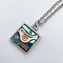 Pendentif mosaïque carré oiseau 73