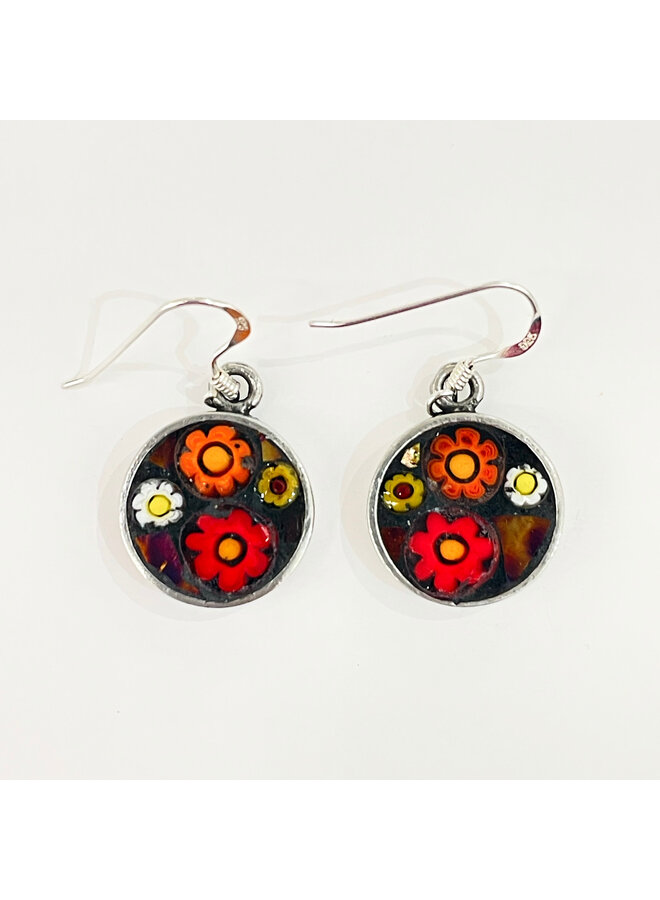 Floral Round  Mosaic Stud Earrings 70