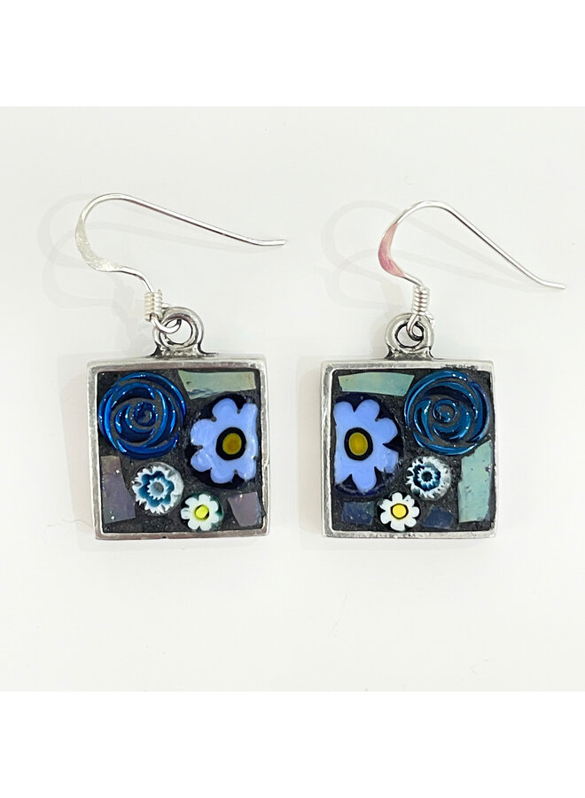 Floral Square  Mosaic Stud Earrings 68