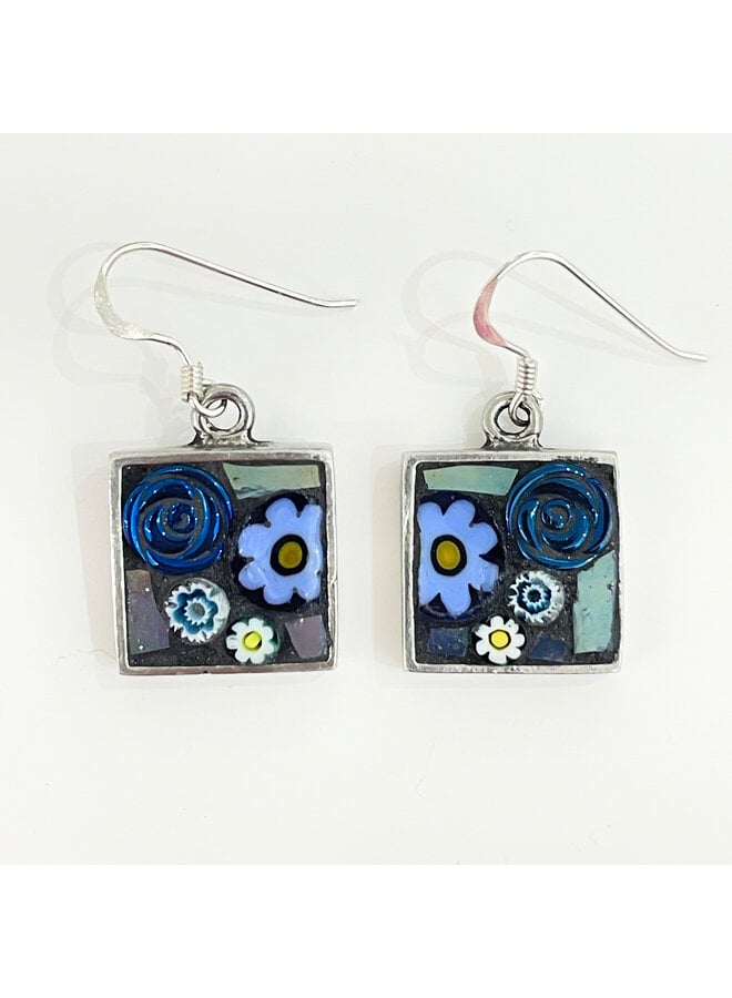 Floral Square  Mosaic Stud Earrings 68
