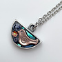 Bird Mini Moon  Mosaic Pendant 74