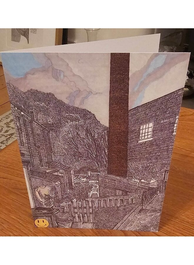 Terrass och skorsten - Hebden Bridge-kort av Sean Willis