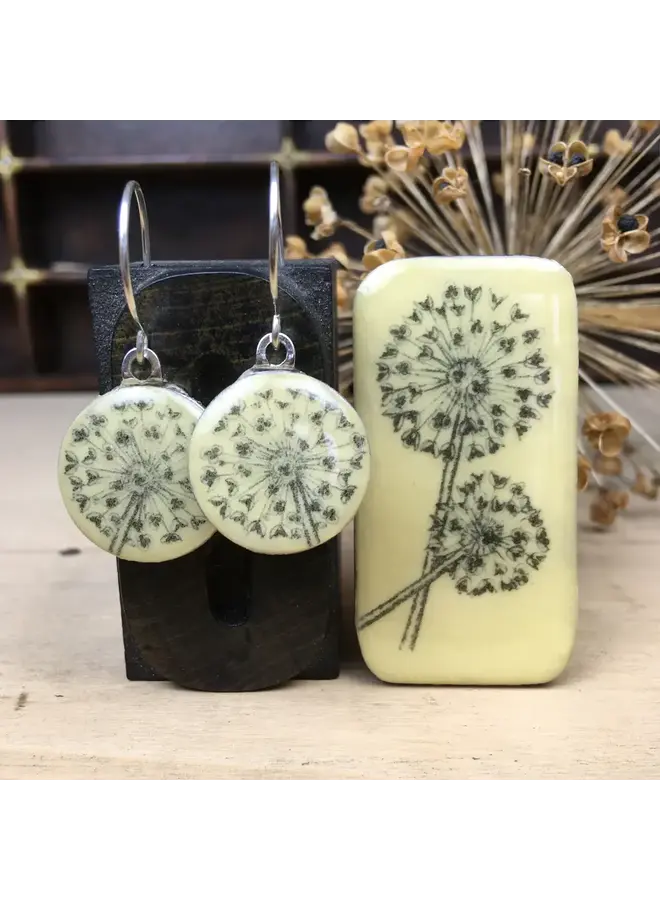 Серьги Allium sixpence в оловянной оправе Tiny Tin 96