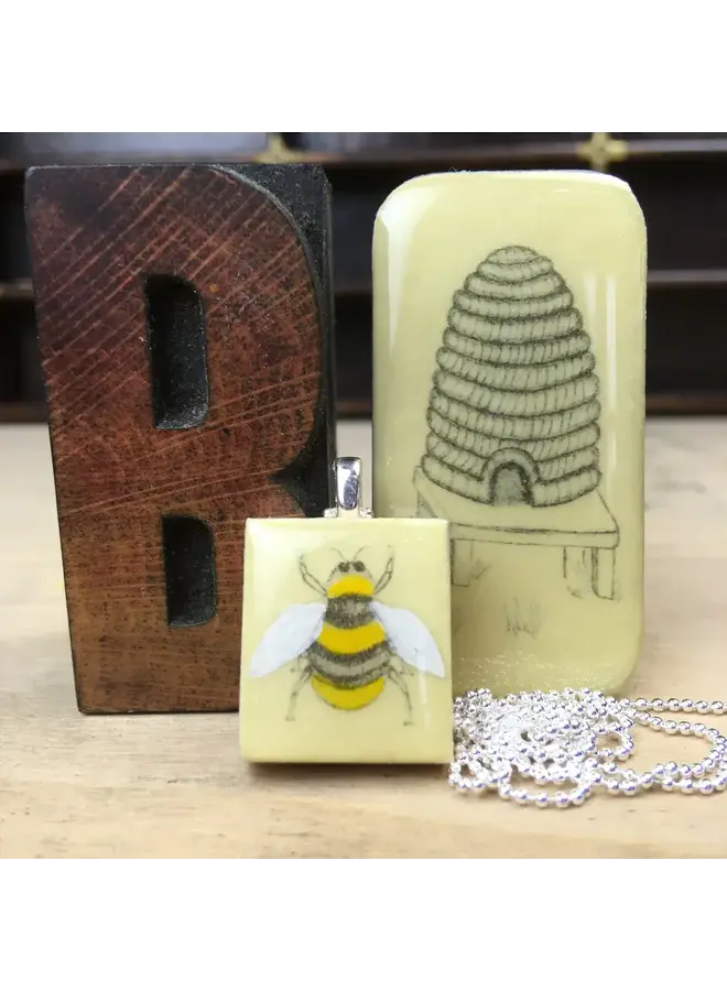 Bee Scrabble I  Tile Pendant and Tiny Tin 90