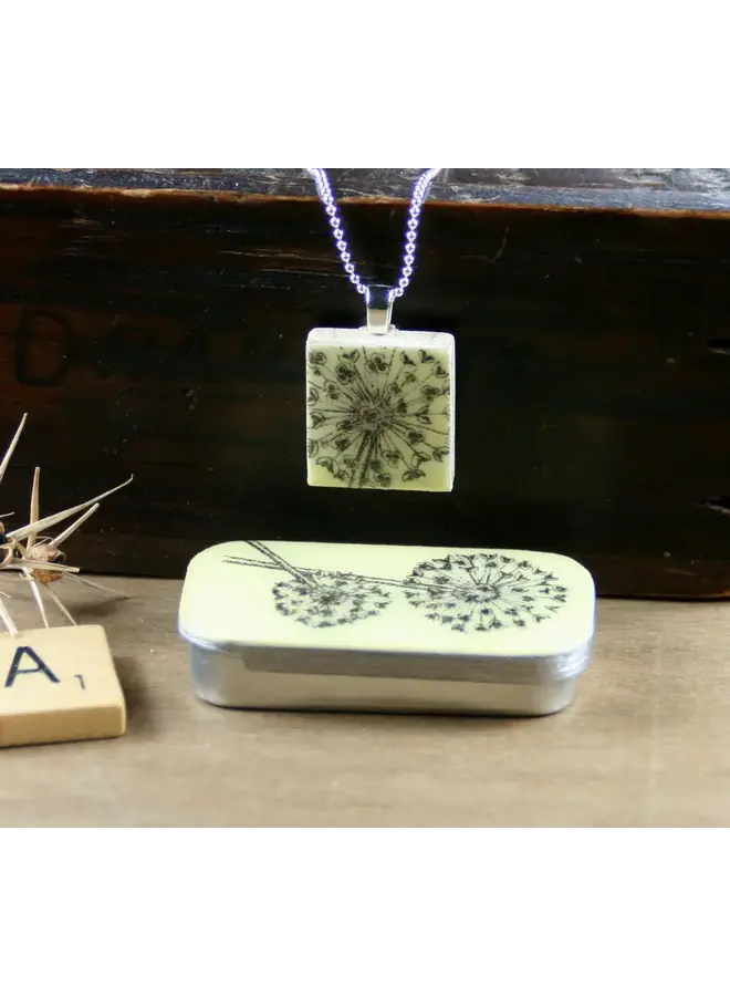 Allium Scrabble I  Tile Pendant and Tiny Tin 91