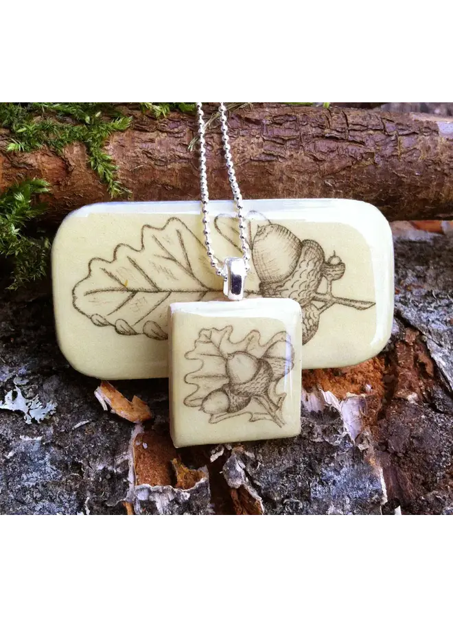 Acorn Scrabble I Tile Pendant and Tiny Tin 92
