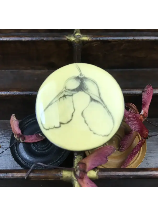 Sycamore Draughts Piece Brooch on card  79