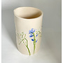 Breite Keramikvase mit Blumenmuster, 26