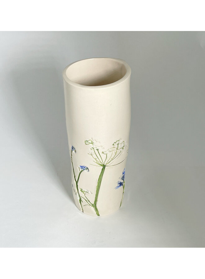 Floral  Tall Slim Ceramic  Vase 20