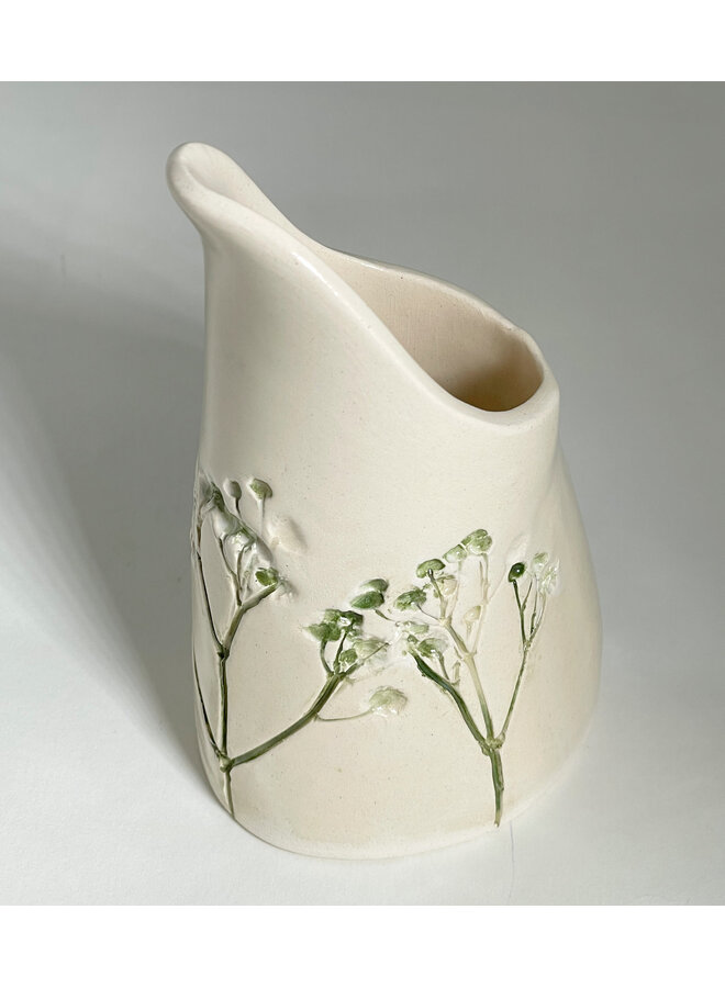 Mini jarra de cerámica con estampado floral para crema 09