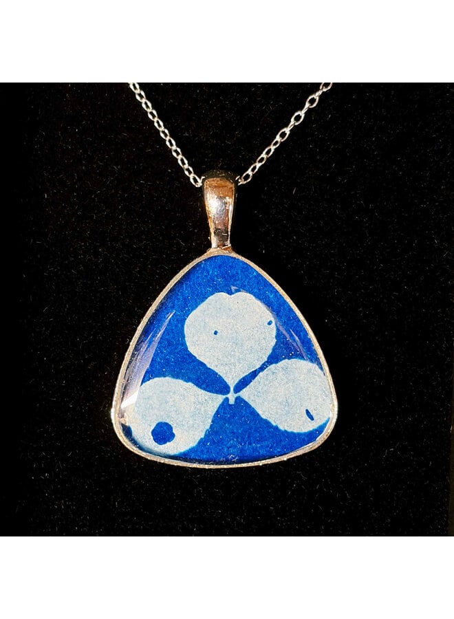 Cyanotype Silver Plated Triangle Pendant 75