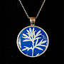 Cyanotype Silver Plated Circle Pendant 70