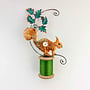 Squirrel with Acorns on a Bobbin