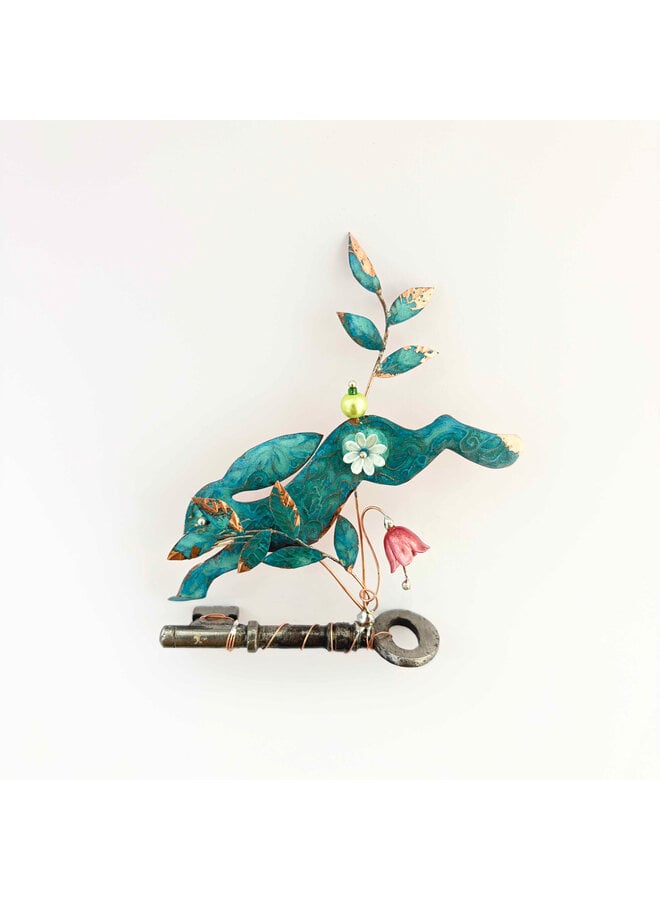 Hare Leaping  on a Key