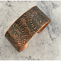 Ammonite  dark  recycled copper etched cuff 192