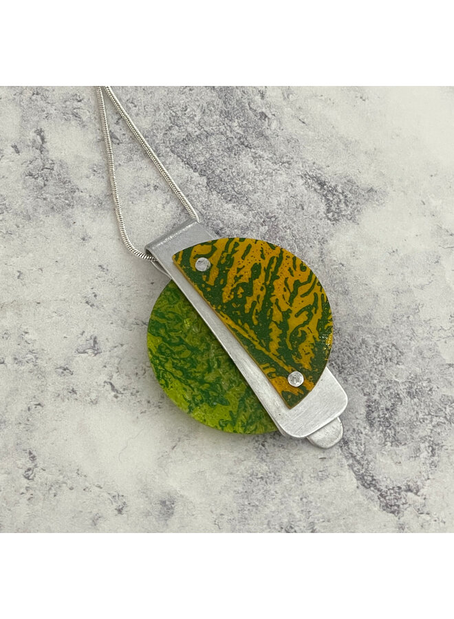 Miro Green / Yellow contrast necklace 214