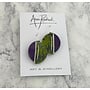 Boucles d'oreilles Miro grand format contrastées violet/olive 209