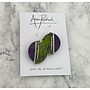 Miro purple  / olive   contrast large earrings  209