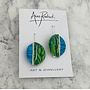 Miro blue / green   contrast large earrings  210