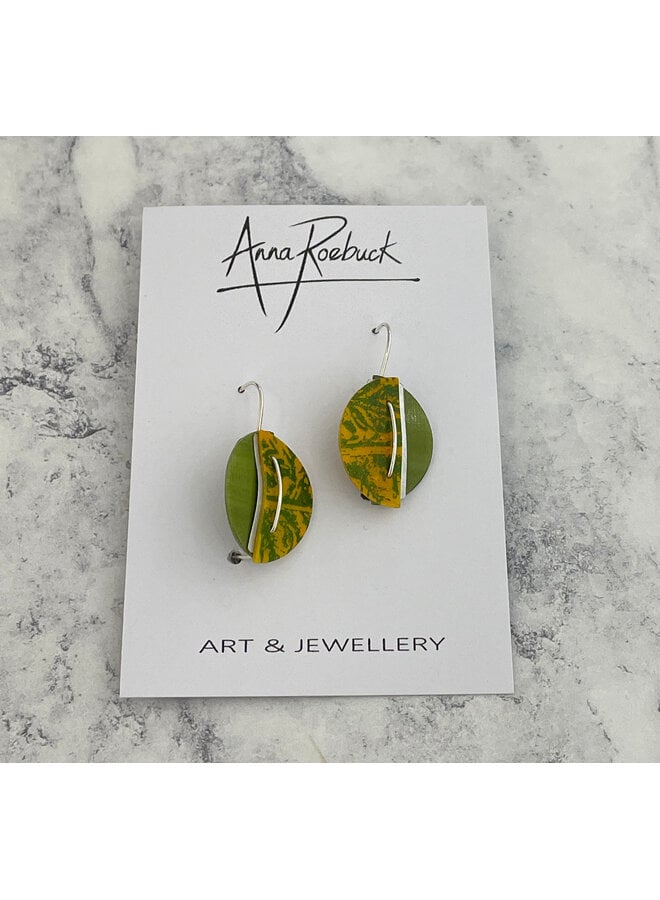 Miro yellow / olive   contrast small earrings  208