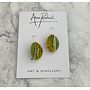 Miro yellow / olive   contrast small earrings  208