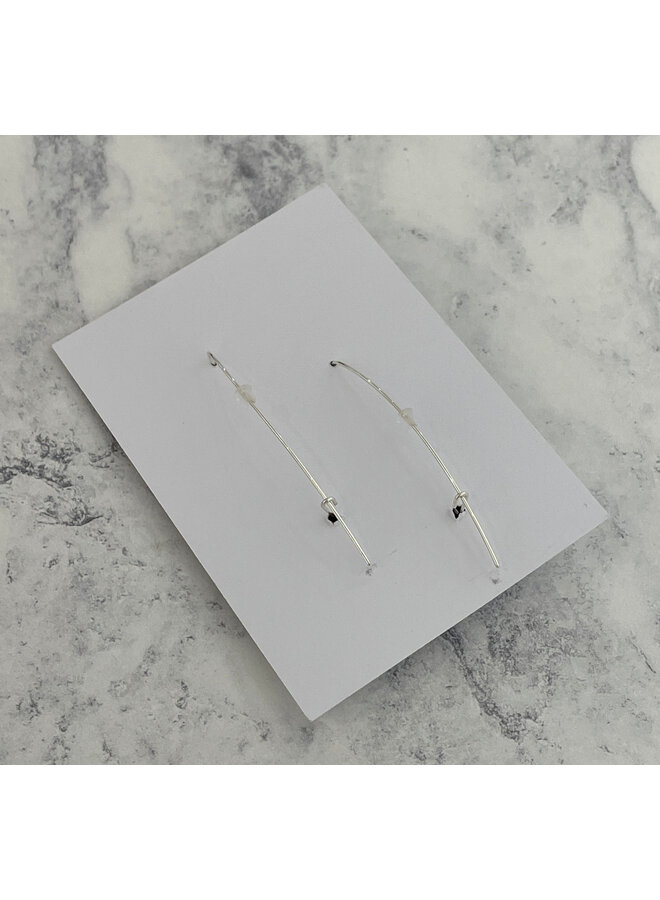 Miro black / white  contrast small earrings  207