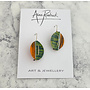 Miro orange / green contrast small earrings  206