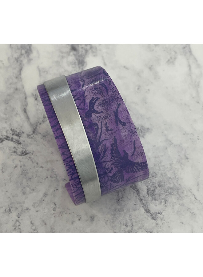 Rookery Mauve Aluminium and recycled plastic adjustable cuff 204
