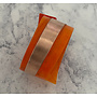 Citrus Orange  Copper and recycled plastic adjustable cuff 204