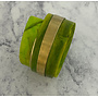 Autumn Green Brass and recycled plastic adjustable cuff 202