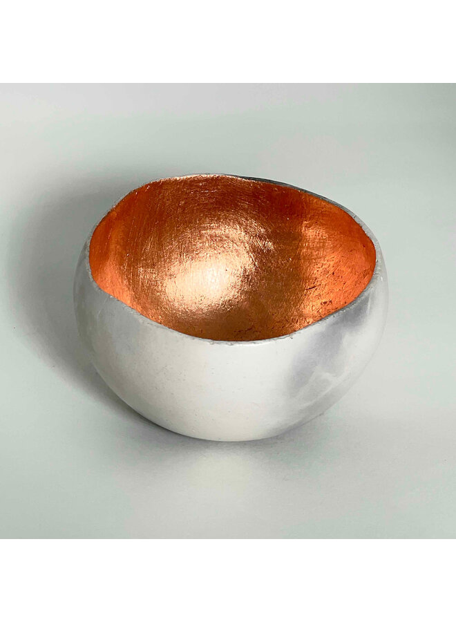 Mini pot lisse à graines avec feuille de cuivre 02