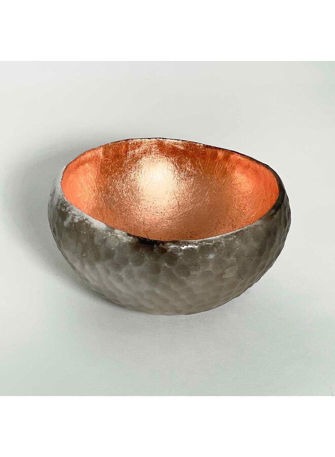 Mini pot à graines à fossettes avec feuille de cuivre 03