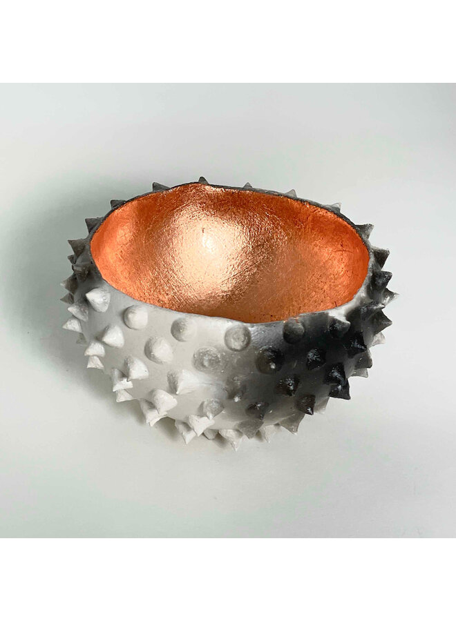 Mini Seed  Spike  Saggar Pot with Copper Leaf 06