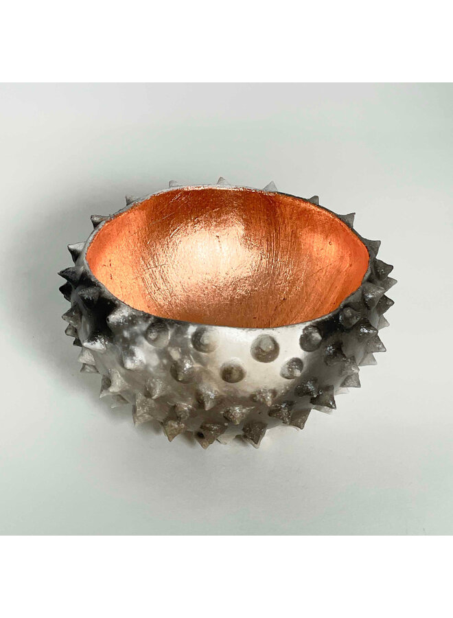 Mini Seed  Spike  Saggar Pot with Copper Leaf 06