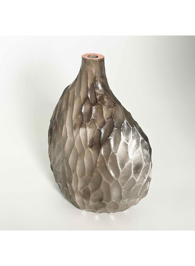 Mini Lithic Saggar Vessel with Copper Leaf 15