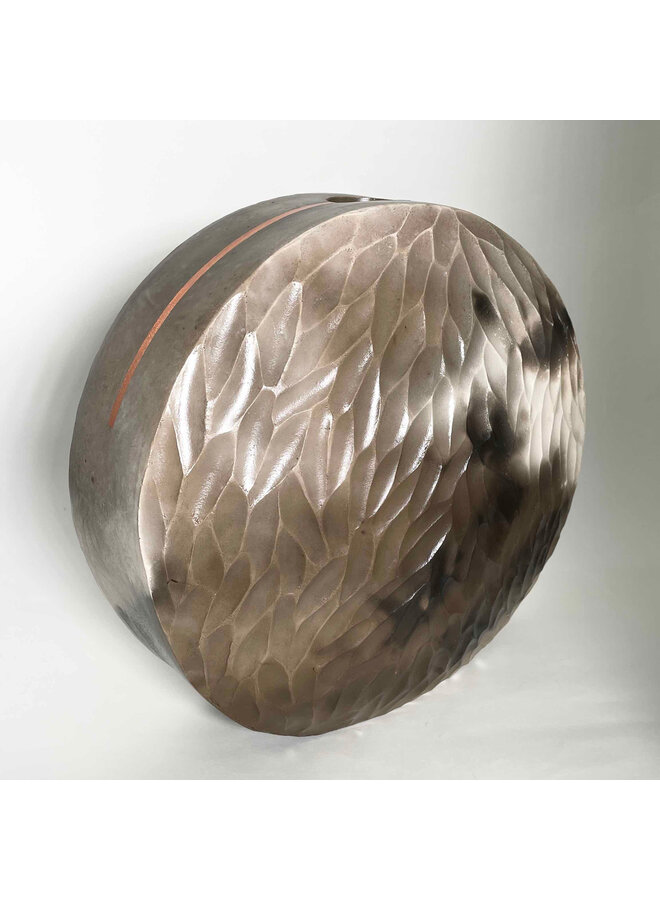 Strata Saggar Vessel with Copper Leaf 17