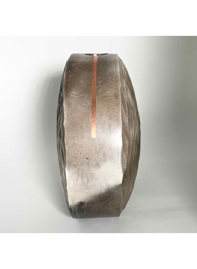 Strata Saggar Vessel with Copper Leaf 17