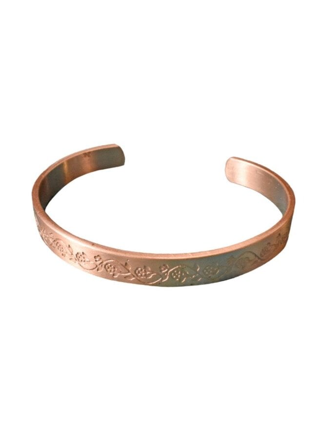 Copper Engraved Bangle Floral 73