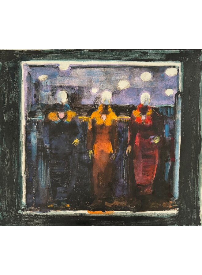 Night Time Mannequins  - Monoprint