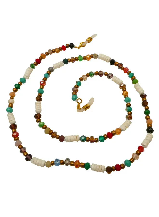 Rainbow and White Glasses necklace 221