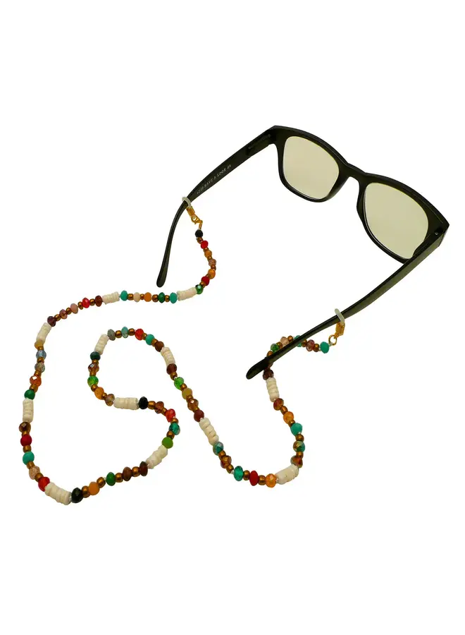 Rainbow and White Glasses necklace 221