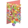 Tarjeta de cumpleaños troquelada con láser con diseño de jarrón de flores