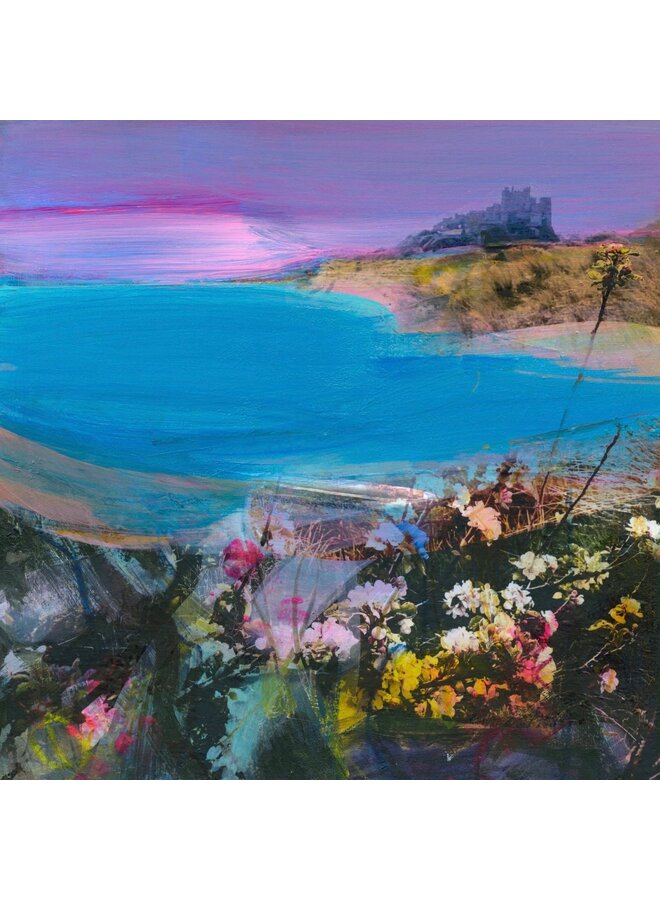 Nightfall, Bamburgh Castle Artist Square Card 111